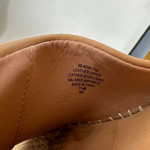 Marc Fisher Cute Tan Adalyne Platform Leather Open Toe Espadrille Wedges 7.5 - Picture 13 of 16